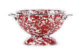 Red Swirl Enamelware 3 Quart Colander