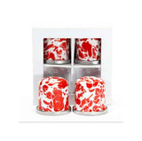 Salt & Pepper Set, Red Swirl Enamelware