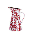 2.25 Quart Enamelware Pitcher, Red Swirl