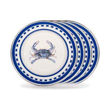 Blue Crab Enamelware Sandwich or Salad Plate, 8.5", Set of 4