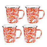 16 oz. Enamelware Latte Mugs, Sunset Swirl, Set of 4