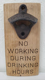 Wall Mounted Bottle Opener on Reclaimed Whiskey Bourbon Barrel Wood, 4 Variations