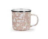 Taupe Swirl Enamelware 12 oz. Mugs, Set of 4