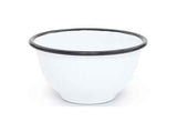 Small Enamelware Bowls, Vintage White/Black, Set of 4