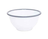 Small Enamelware Bowls, Vintage White/Grey, Set of 4