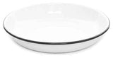 Pasta Plate, 10.5", Enamelware Vintage Style with Black Rim, Set of 4