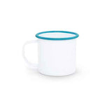 12 oz. Mug, Vintage Style with Turquoise Rim, Set of 4