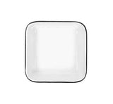 Small Square Black Rimmed Enamelware Tray, 4.75", Set of 4