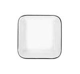 Small Square Black Rimmed Enamelware Tray, 4.75