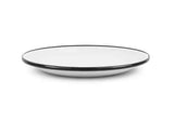 Dinner Coupe Plate Enamelware 10.5" Black Rim, Set of 4