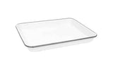 Crow Canyon Small Rectangular Enamelware Tray or Baking Pan, Grey Rim