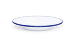 Salad Plate, 8", Enamelware. Blue Rim, Set of 4
