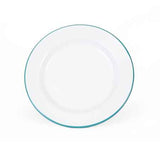 Crow Canyon Dinner Plates, 10.25", Vintage Turquoise Rim, Set of 4