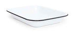Crow Canyon Small Roasting Pan, Vintage Style Enamelware with Black Rim