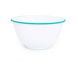 Serving Bowl, 5 qt., Vintage Style Enamelware Turquoise Rim