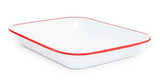 Crow Canyon Large Roasting Pan, Vintage Style Enamelware, Red Rim