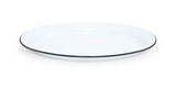 Oval Platter 18" Enamelware, Vintage Style, Black Rim