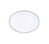 Oval Plates, 11.75", Grey Rim Set of 4