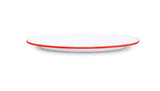 Oval Plates, 11.75", Red Rim, Set of 4