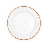Enamelware Sandwich Salad Plate, Vintage Style Orange Rim, 8.5", Set of 4