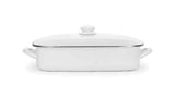 Roasting Pan Set, Solid White Enamelware