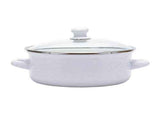 Saute Pan, 3 Quart, Solid White Enamelware