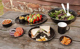 Solid Black Enamelware Dinner Plate 10.5", Set of 4