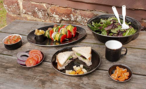 Crow Canyon Home Enamelware Flat Salad Plate, 8 Inch, Red