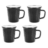 16 oz. Enamelware Latte Mugs, Solid Black, Set of 4