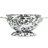 Petite Colander, 1 Quart, White Swirl on Black