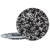 Charger Plates, 12.5", White Swirl on Black Enamelware