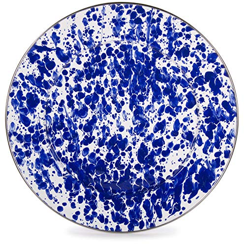 Charger Plates, 12.5", Cobalt Blue Swirl Enamelware