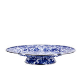Cake Plate, 12.5", Cobalt Blue Swirl Enamelware