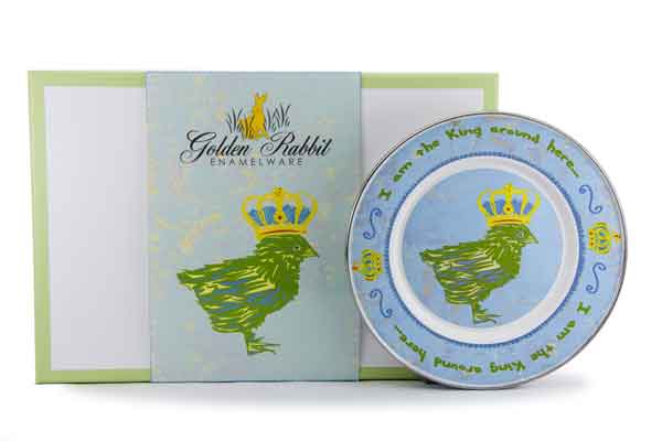 Chick with Kings Crown 3 Piece Child Dinner Set with Gift Box