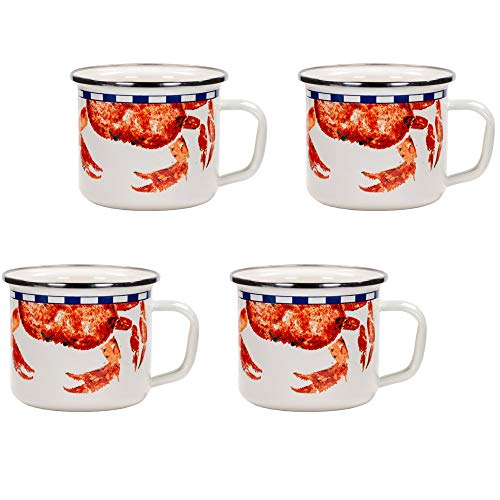 Crab House Enamelware Grande Mug, 24 oz., set of 4