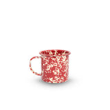 Crow Canyon Red Marble Enamelware Mug, 16 oz., Set of 4
