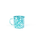 Crow Canyon Turquoise Marble Enamelware Mug, 16 oz., Set of 4