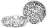 Pasta Plate 10.5" Enamelware Grey Marble, Set of 4