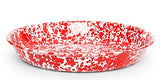 Pasta Plate 10.5" Enamelware Red Marble, Set of 4