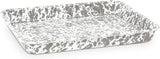 Crow Canyon Small Rectangle Tray, Enamelware, Gray Marble
