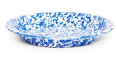 Enamelware Pie Plate, Blue Marble