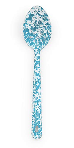 Perforated Serving Spoon, 12", Turquoise Marble
