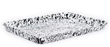 Crow Canyon Enamelware Jelly Roll Pan, Rectangular Tray, Black Marble