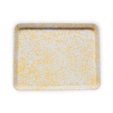 Crow Canyon Enamelware Jelly Roll Pan, Rectangular Tray, Yellow Marble