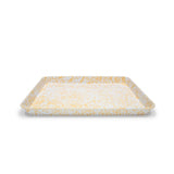 Crow Canyon Enamelware Jelly Roll Pan, Rectangular Tray, Yellow Marble