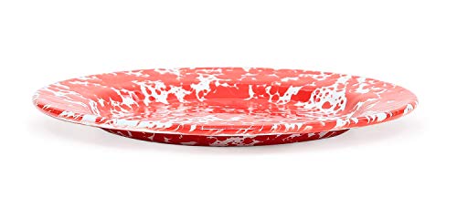 Sandwch or Salad Plate, 8.5", Red Marble, Set of 4