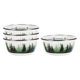 Forest Glen Enamelware Cereal or Salad Bowls, Set of 4