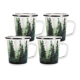 16 oz. Enamelware Latte Mugs, Forest Glen, Set of 4