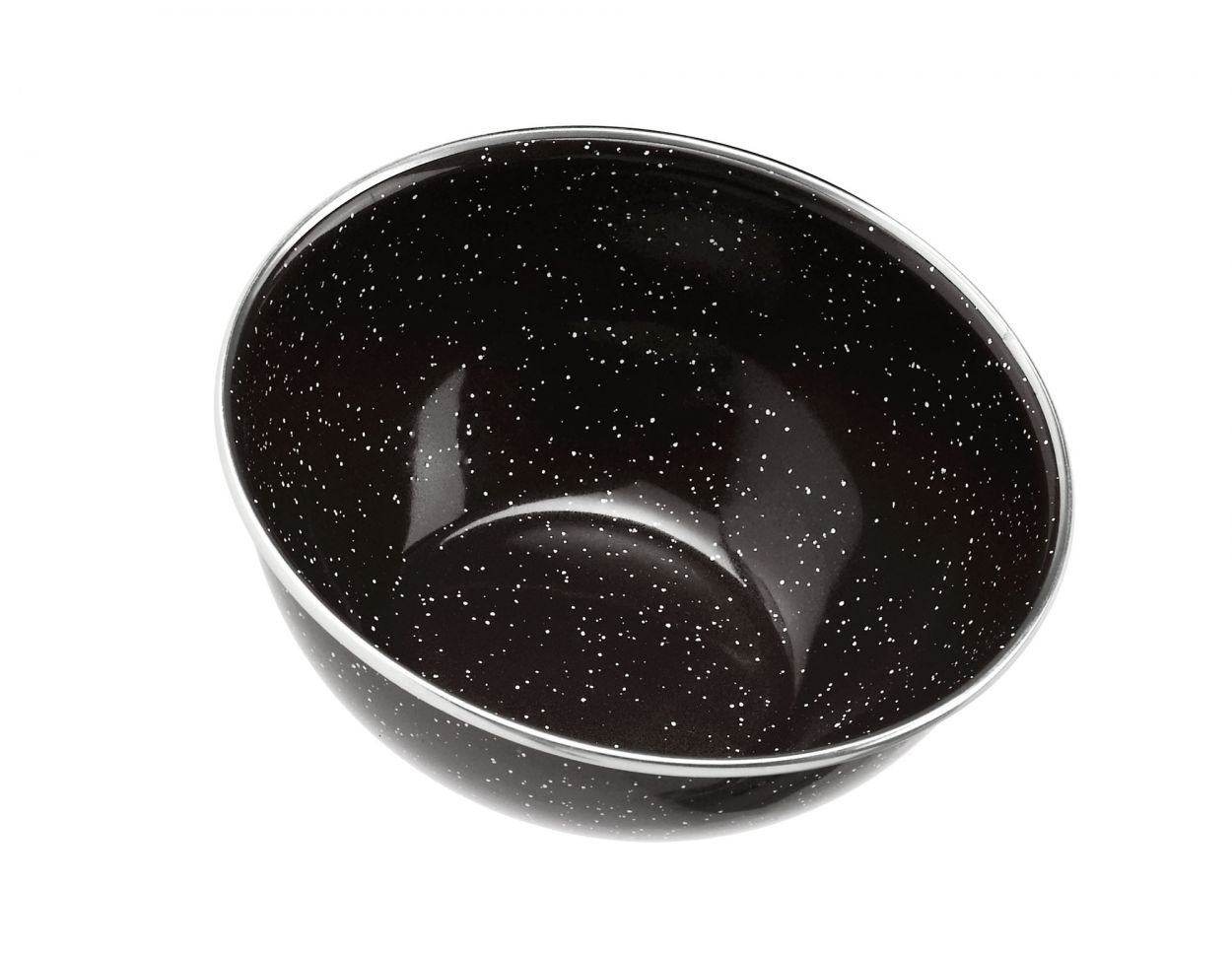Stainless Steel Rim Black Cereal or Salad Bowl, 6", Set of 4
