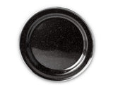 Stainless Steel Rim Black Dinner Plates. Set of 4